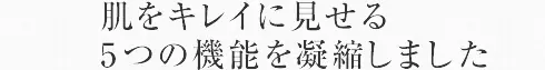 肌をキレイに見せる5つの機能を凝縮しました